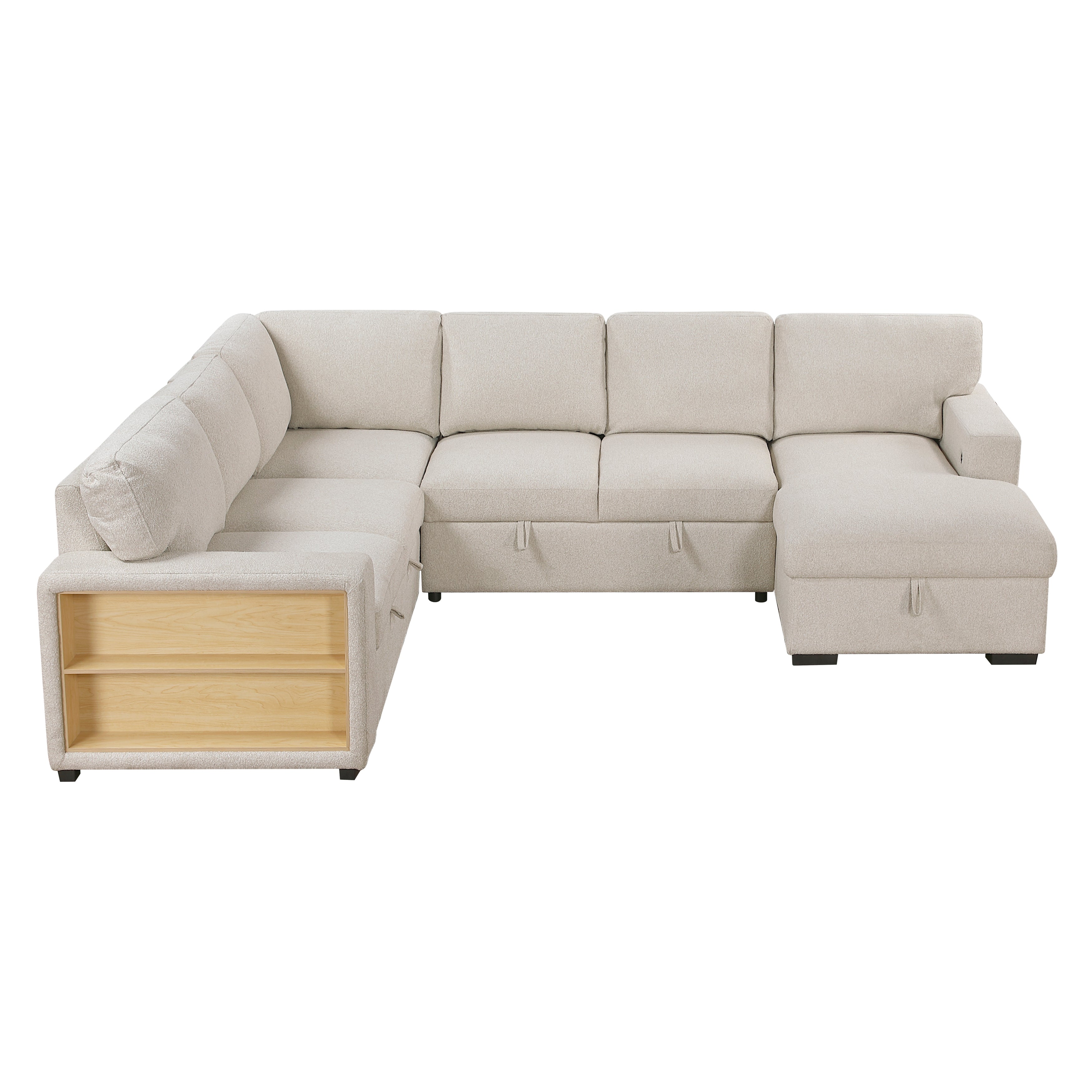 9630BE*42LRC (4)Sectional with Right Chaise, Pull-out Bed and Hidden Storages, Charging Ports - 9630BE*42LRC