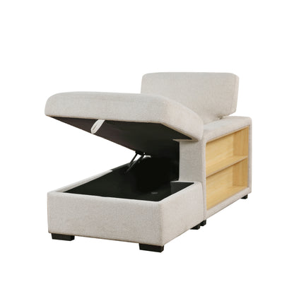 9630BE*42LRC (4)Sectional with Right Chaise, Pull-out Bed and Hidden Storages, Charging Ports - 9630BE*42LRC