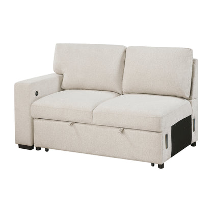 9630BE*42LRC (4)Sectional with Right Chaise, Pull-out Bed and Hidden Storages, Charging Ports - 9630BE*42LRC