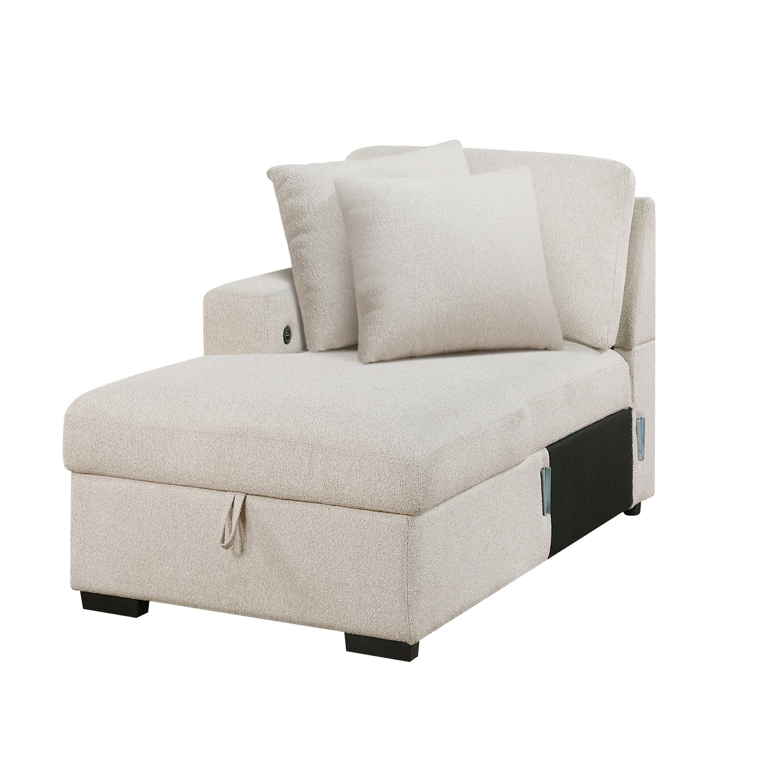 9630BE*4LC2R (4)Sectional with Left Chaise, Pull-out Bed and Hidden Storages, Charging Ports - 9630BE*4LC2R