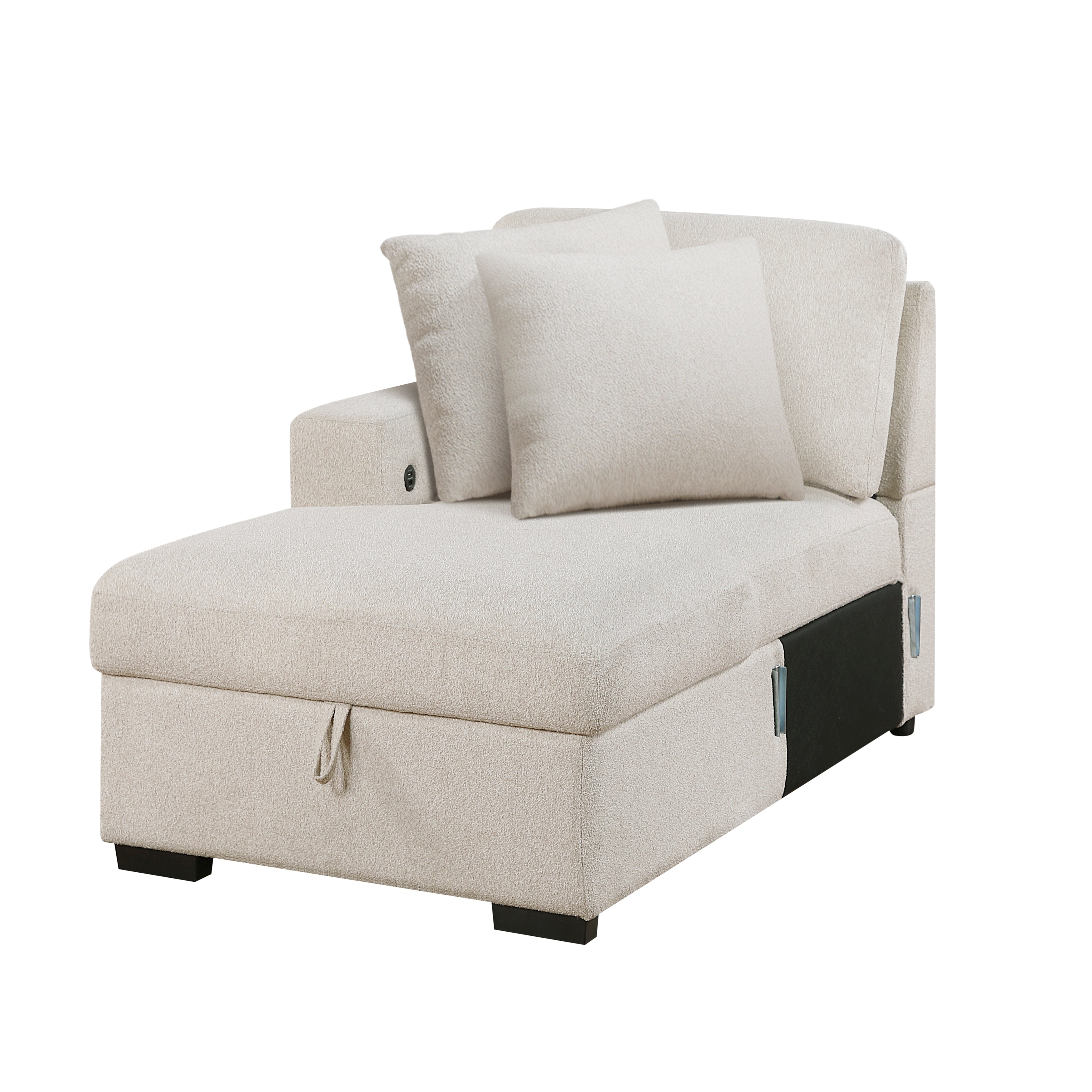 9630BE*4LC2R (4)Sectional with Left Chaise, Pull-out Bed and Hidden Storages, Charging Ports - 9630BE*4LC2R