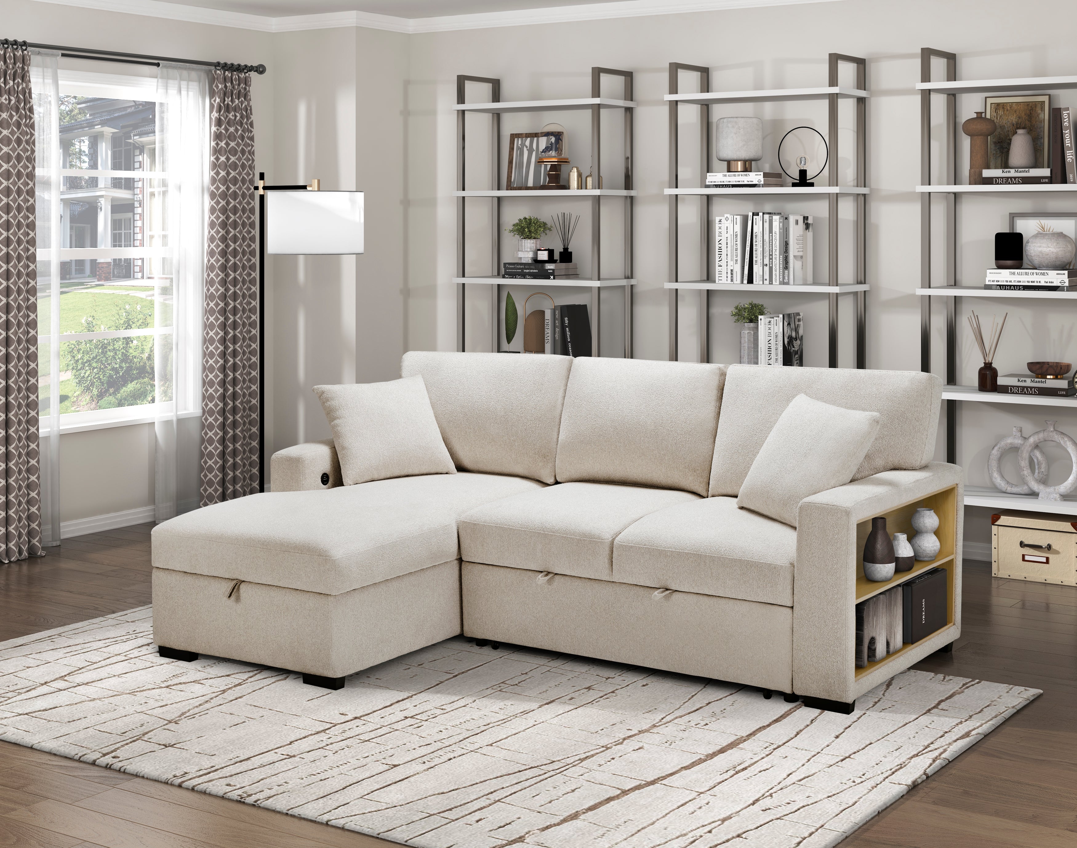 9630BE-LC (1/2)Left Side Chaise with Hidden Storage, 2-Seater&