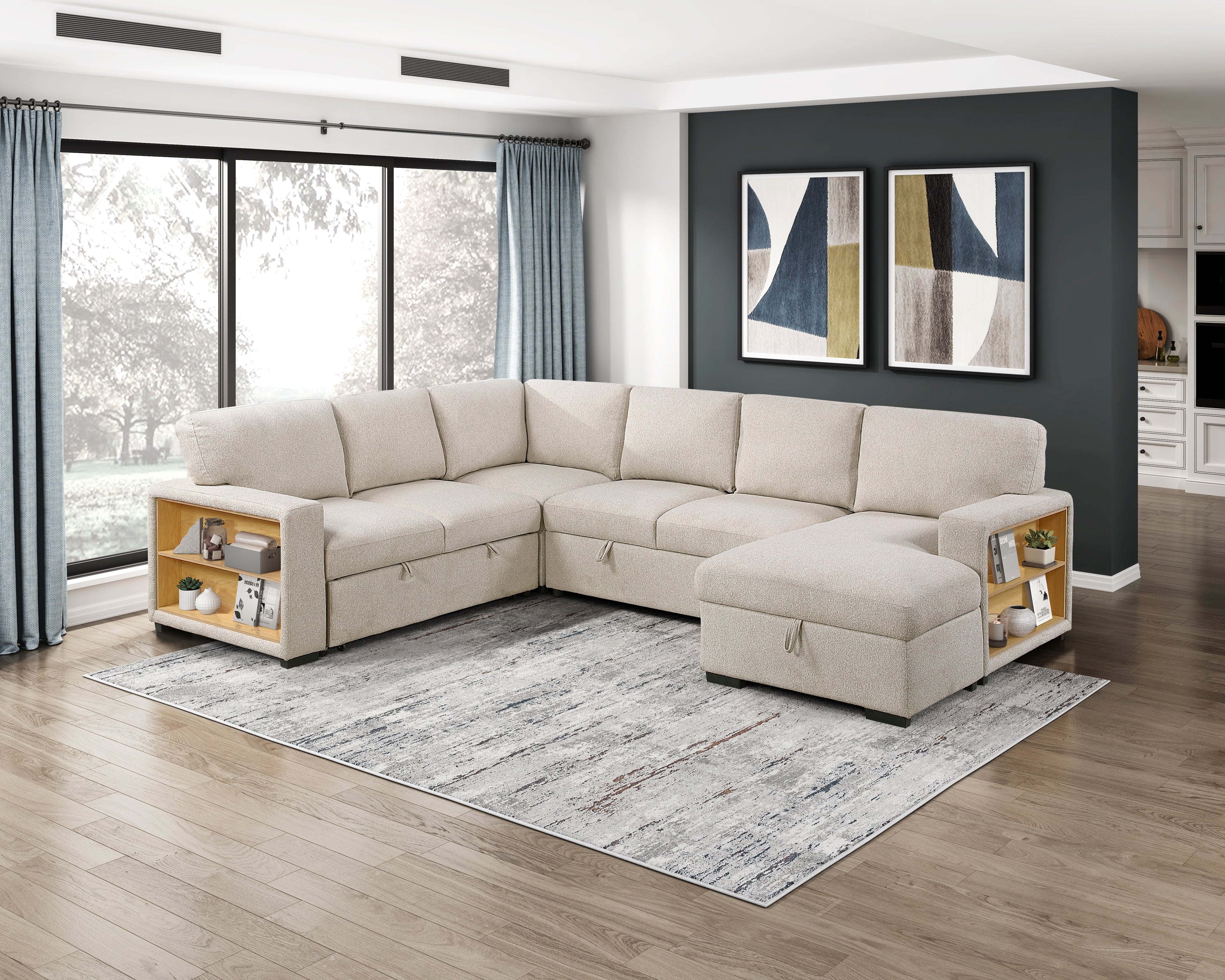 9630BE-RC Right Side Chaise with Hidden Storage, 2-Seater&