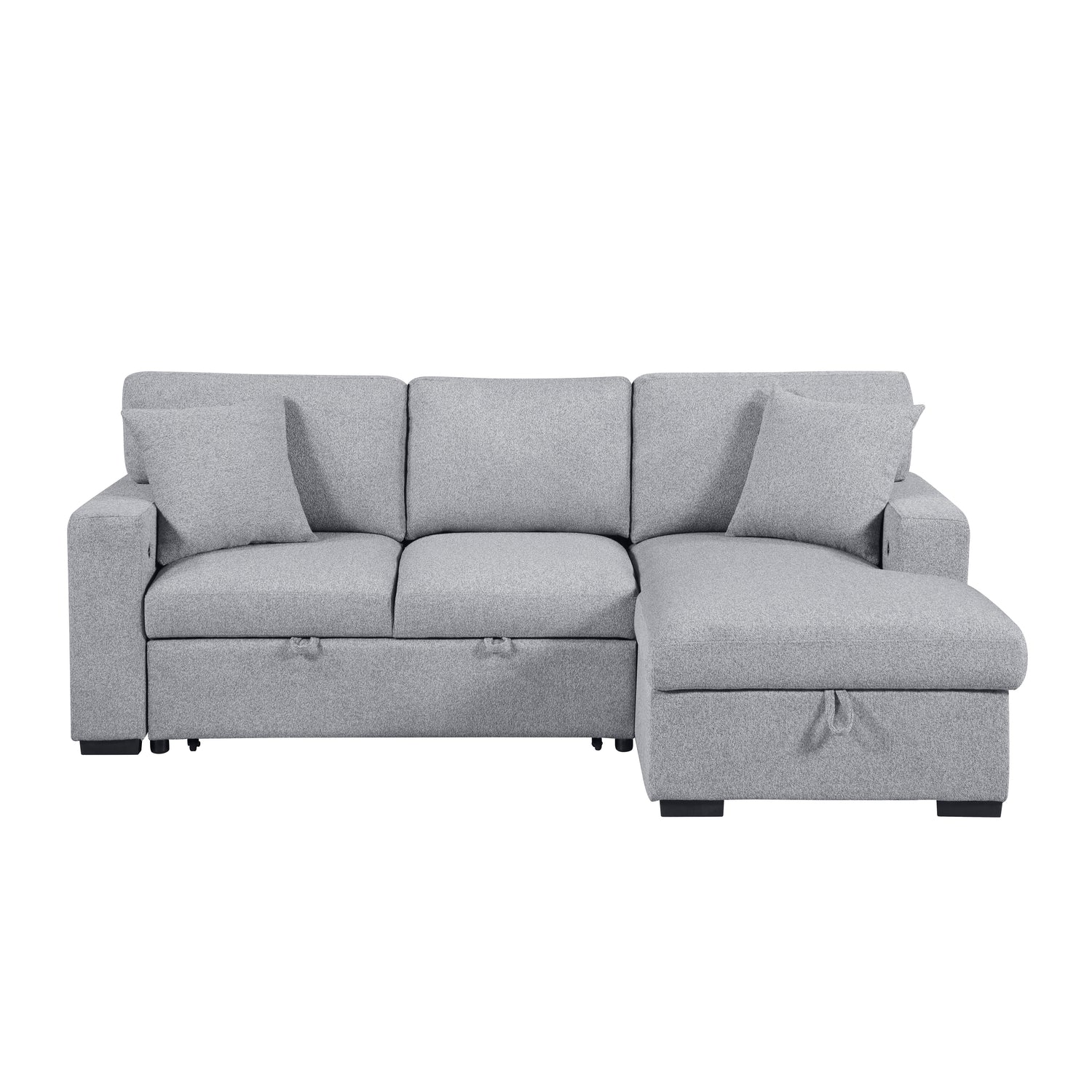 9630GY*22LRC (2)Sectional with Right Chaise, Pull-out Bed and Hidden Storage, Charging Ports - 9630GY*22LRC