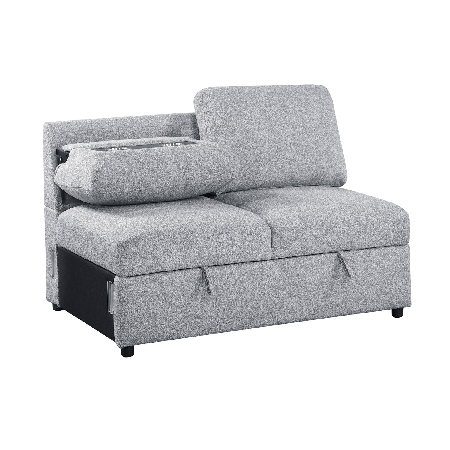 9630GY-2A Armless 2-seater with Hidden Storage - 9630GY-2A