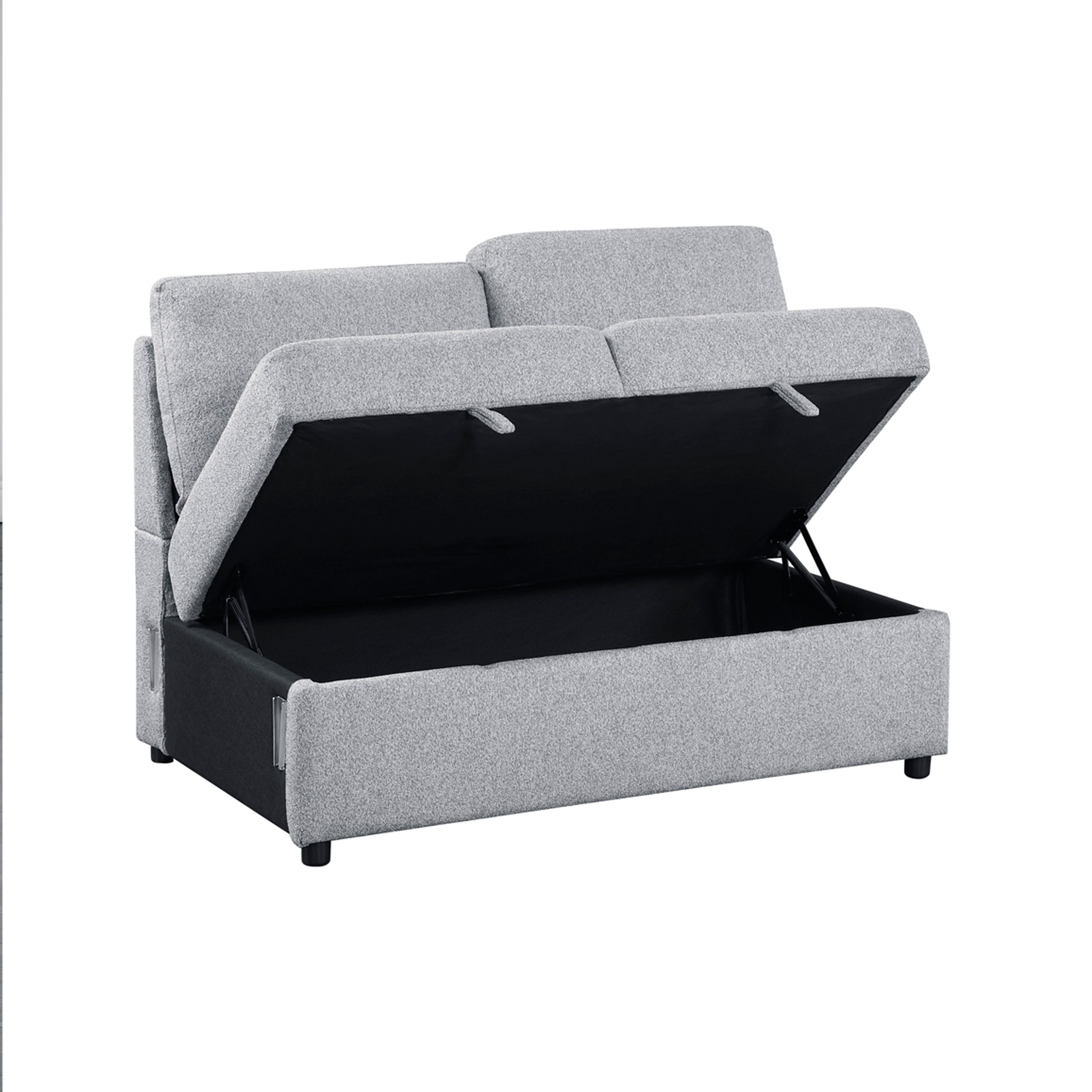 9630GY-2A Armless 2-seater with Hidden Storage - 9630GY-2A
