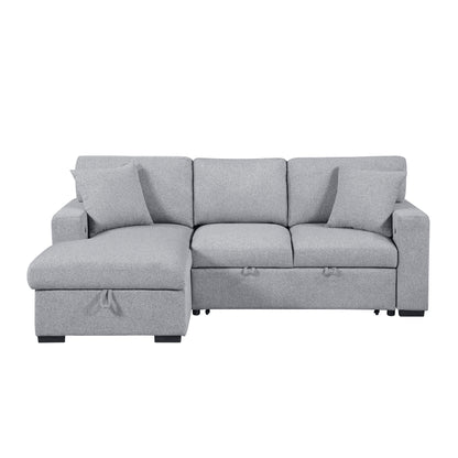 9630GY*2LC2R (2)Sectional with Left Chaise, Pull-out Bed and Hidden Storage, Charging Ports - 9630GY*2LC2R