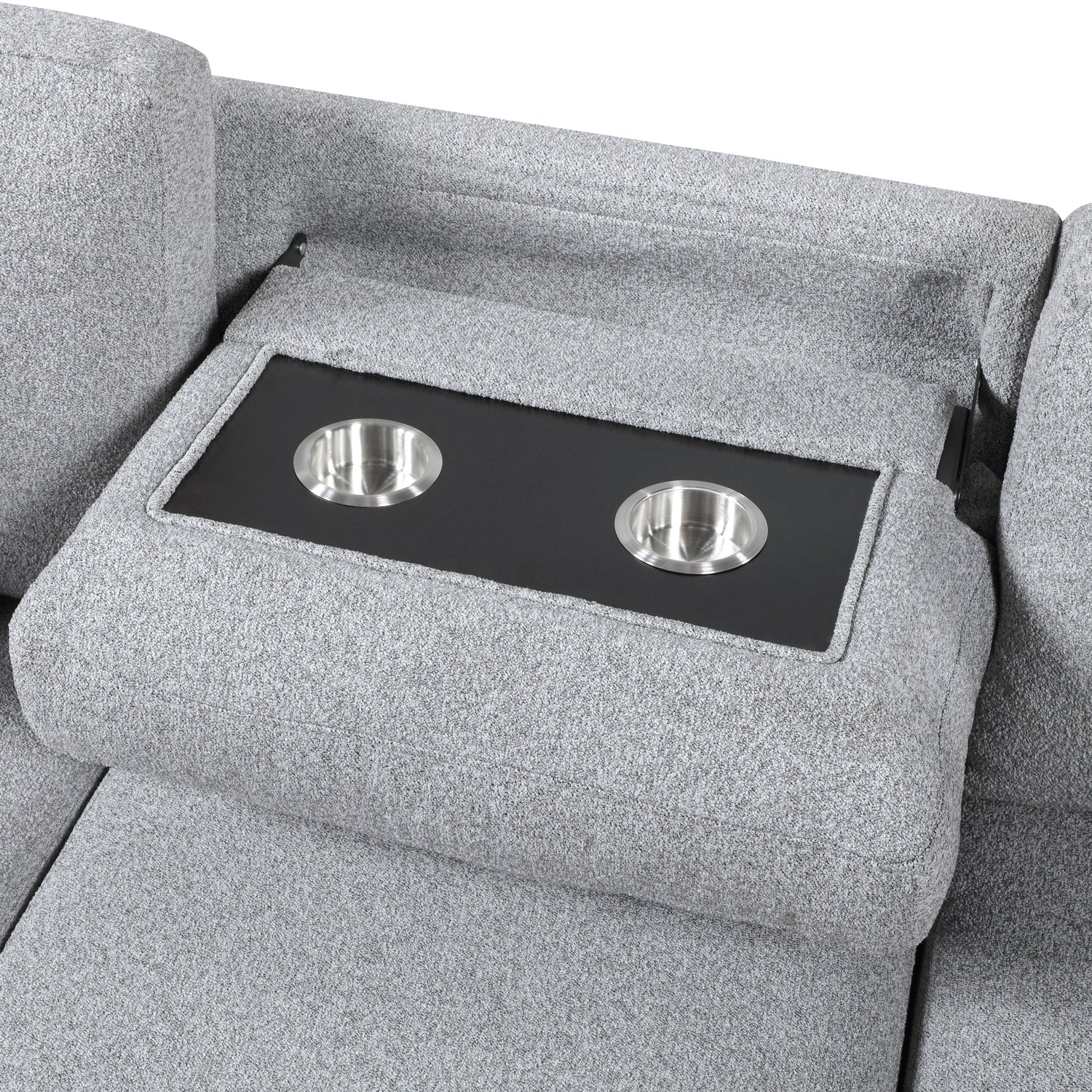 9630GY*2LC2R (2)Sectional with Left Chaise, Pull-out Bed and Hidden Storage, Charging Ports - 9630GY*2LC2R