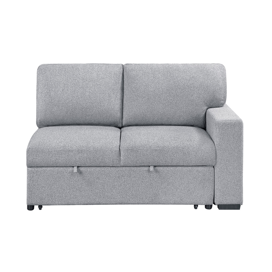 9630GY-2R Right Side 2-Seater with Pull-out Bed and Charging Ports, 2 Arms with Shelves - 9630GY-2R