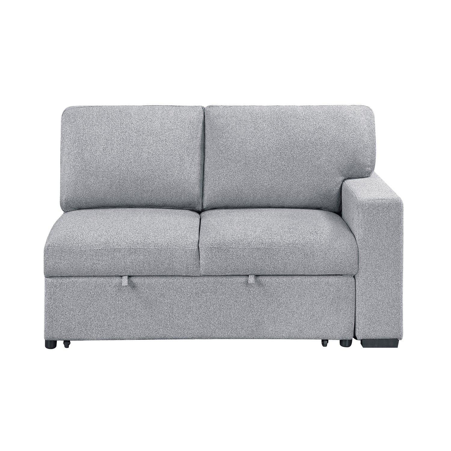 9630GY-2R Right Side 2-Seater with Pull-out Bed and Charging Ports, 2 Arms with Shelves - 9630GY-2R