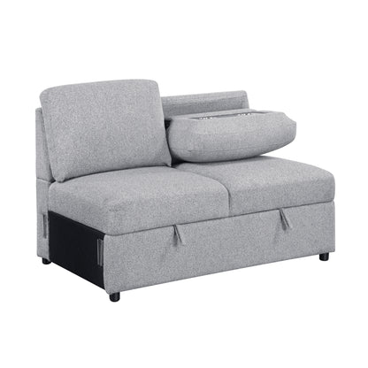 9630GY*32LRC (3)Sectional with Right Chaise, Pull-out Bed and Hidden Storages, Charging Ports - 9630GY*32LRC