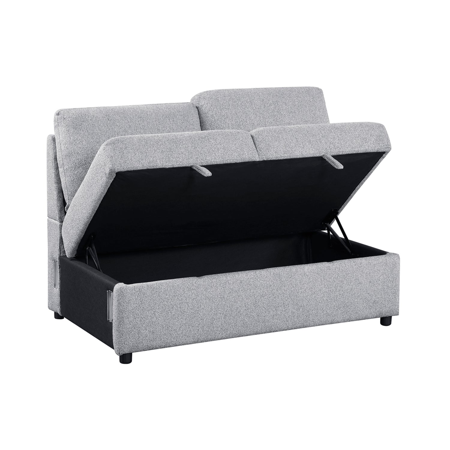 9630GY*32LRC (3)Sectional with Right Chaise, Pull-out Bed and Hidden Storages, Charging Ports - 9630GY*32LRC