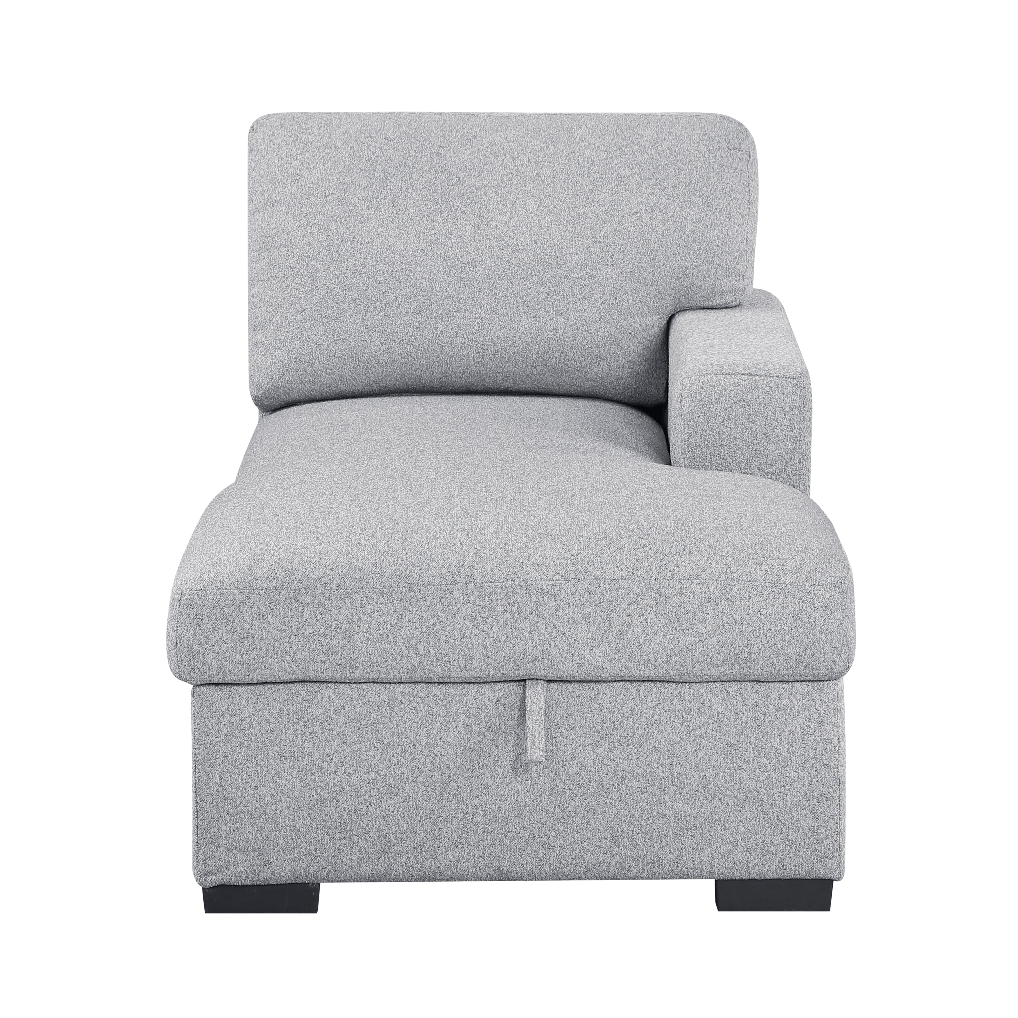 9630GY*32LRC (3)Sectional with Right Chaise, Pull-out Bed and Hidden Storages, Charging Ports - 9630GY*32LRC