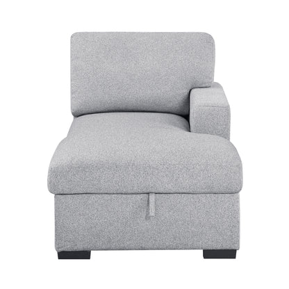 9630GY*32LRC (3)Sectional with Right Chaise, Pull-out Bed and Hidden Storages, Charging Ports - 9630GY*32LRC