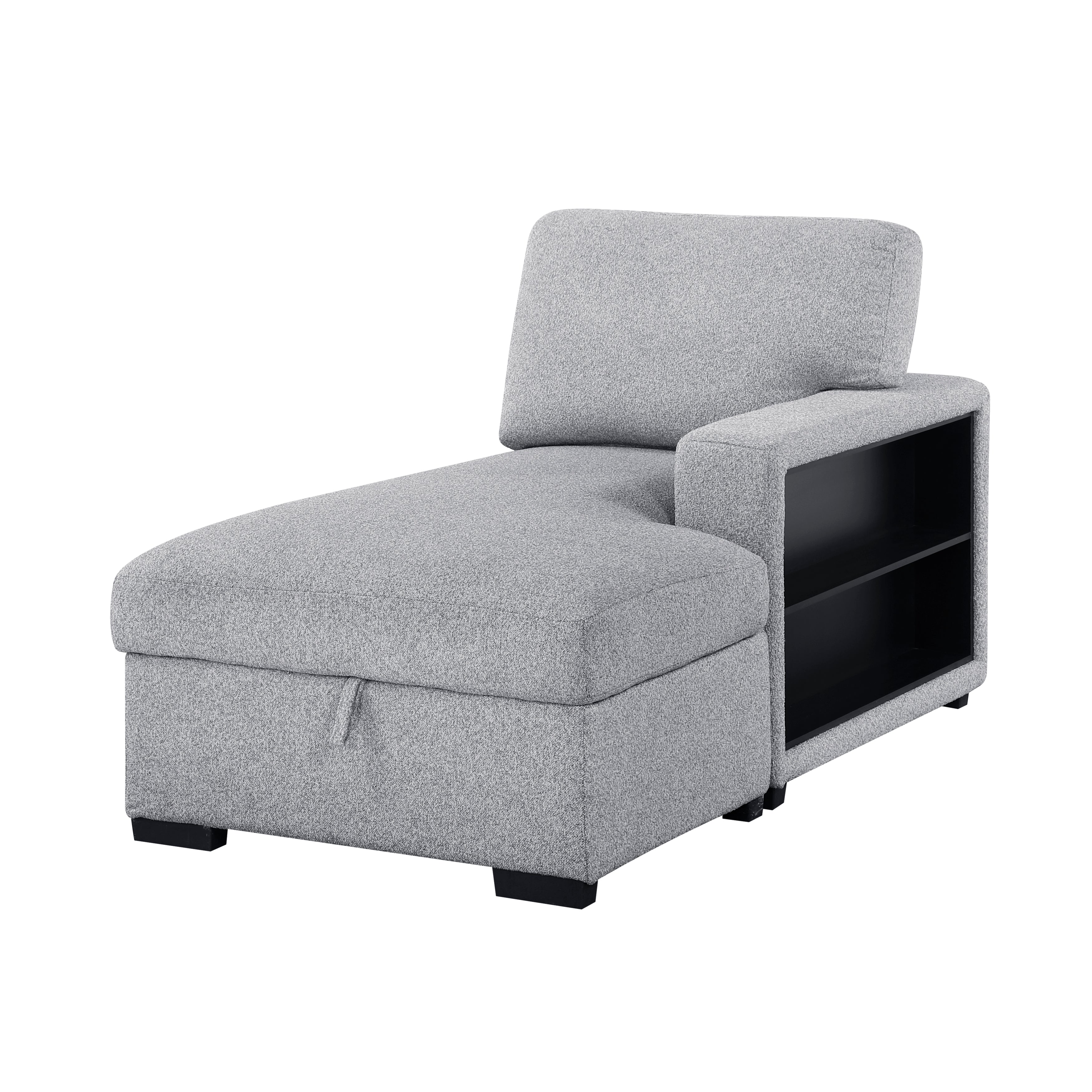 9630GY*32LRC (3)Sectional with Right Chaise, Pull-out Bed and Hidden Storages, Charging Ports - 9630GY*32LRC