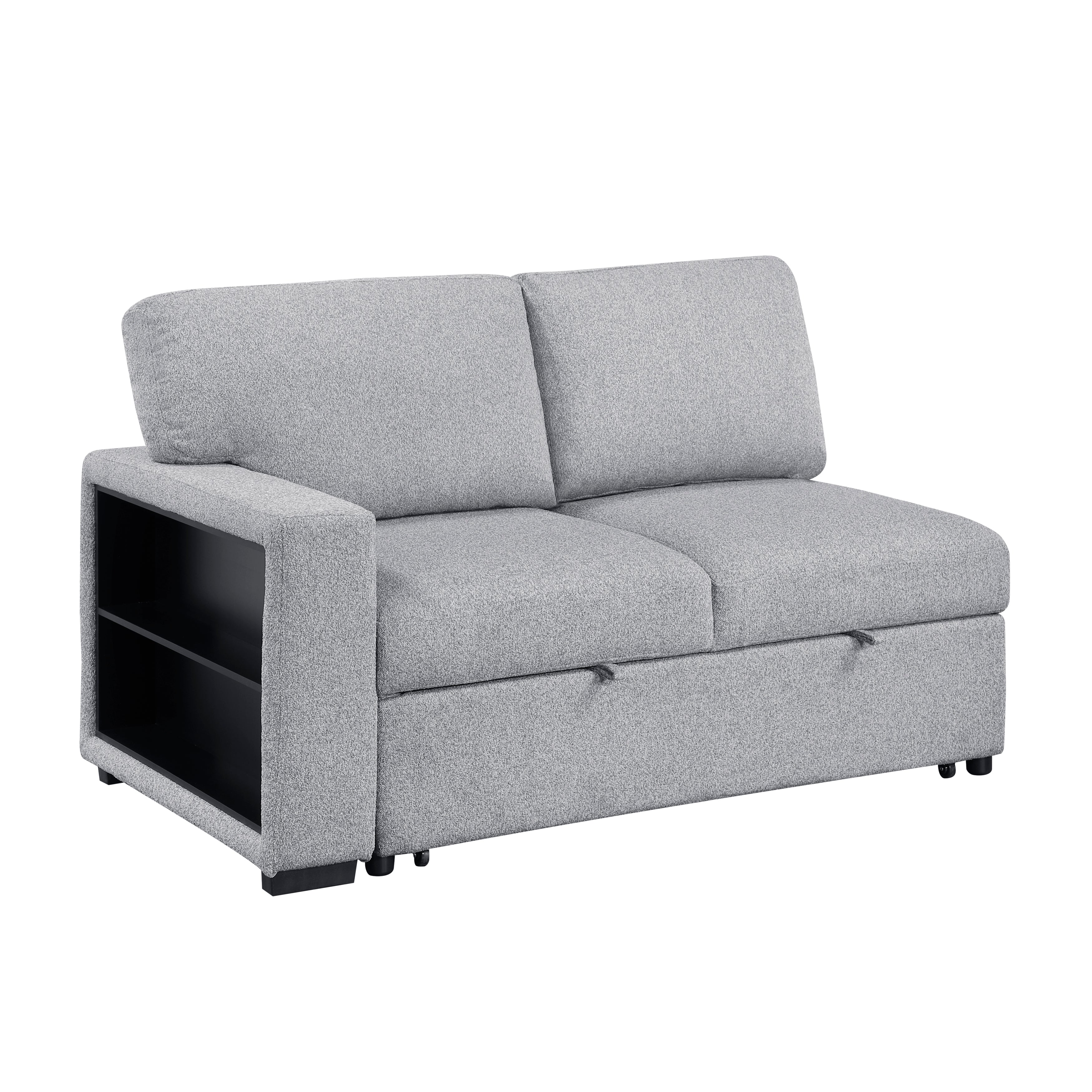 9630GY*32LRC (3)Sectional with Right Chaise, Pull-out Bed and Hidden Storages, Charging Ports - 9630GY*32LRC