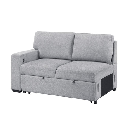 9630GY*32LRC (3)Sectional with Right Chaise, Pull-out Bed and Hidden Storages, Charging Ports - 9630GY*32LRC