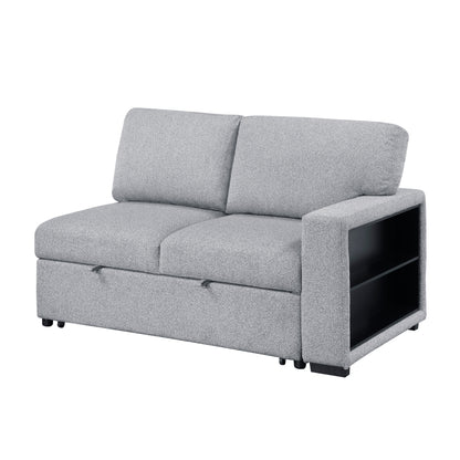9630GY*3LC2R (3)Sectional with Left Chaise, Pull-out Bed and Hidden Storages, Charging Ports - 9630GY*3LC2R