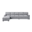 9630GY*3LC2R (3)Sectional with Left Chaise, Pull-out Bed and Hidden Storages, Charging Ports - 9630GY*3LC2R