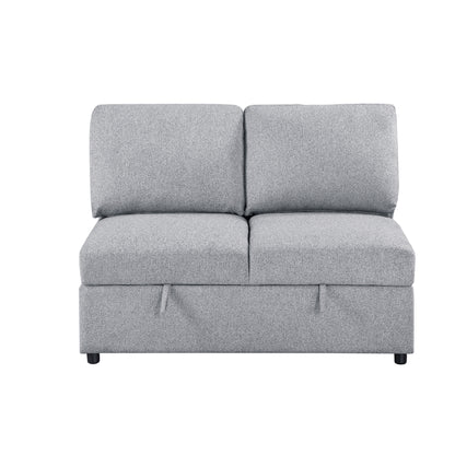 9630GY*3LC2R (3)Sectional with Left Chaise, Pull-out Bed and Hidden Storages, Charging Ports - 9630GY*3LC2R