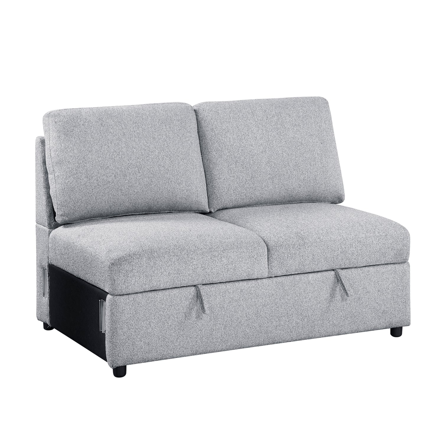 9630GY*42LRC (4)Sectional with Right Chaise, Pull-out Bed and Hidden Storages, Charging Ports - 9630GY*42LRC