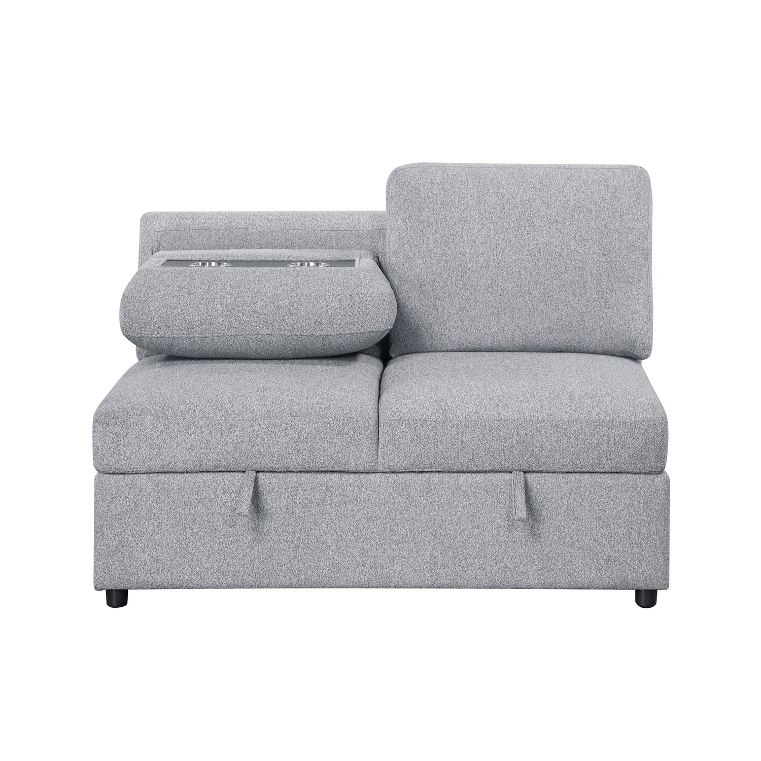 9630GY*4LC2R (4)Sectional with Left Chaise, Pull-out Bed and Hidden Storages, Charging Ports - 9630GY*4LC2R