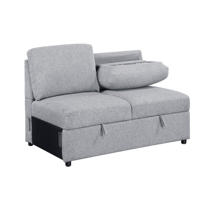 9630GY*4LC2R (4)Sectional with Left Chaise, Pull-out Bed and Hidden Storages, Charging Ports - 9630GY*4LC2R