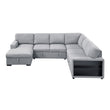 9630GY*4LC2R (4)Sectional with Left Chaise, Pull-out Bed and Hidden Storages, Charging Ports - 9630GY*4LC2R