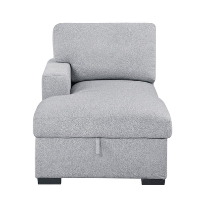9630GY-LC Left Side Chaise with Hidden Storage, 2-Seater&