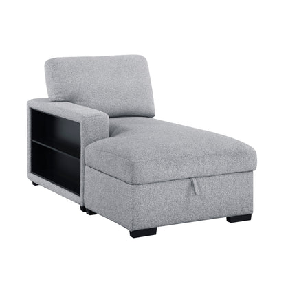 9630GY-LC Left Side Chaise with Hidden Storage, 2-Seater&