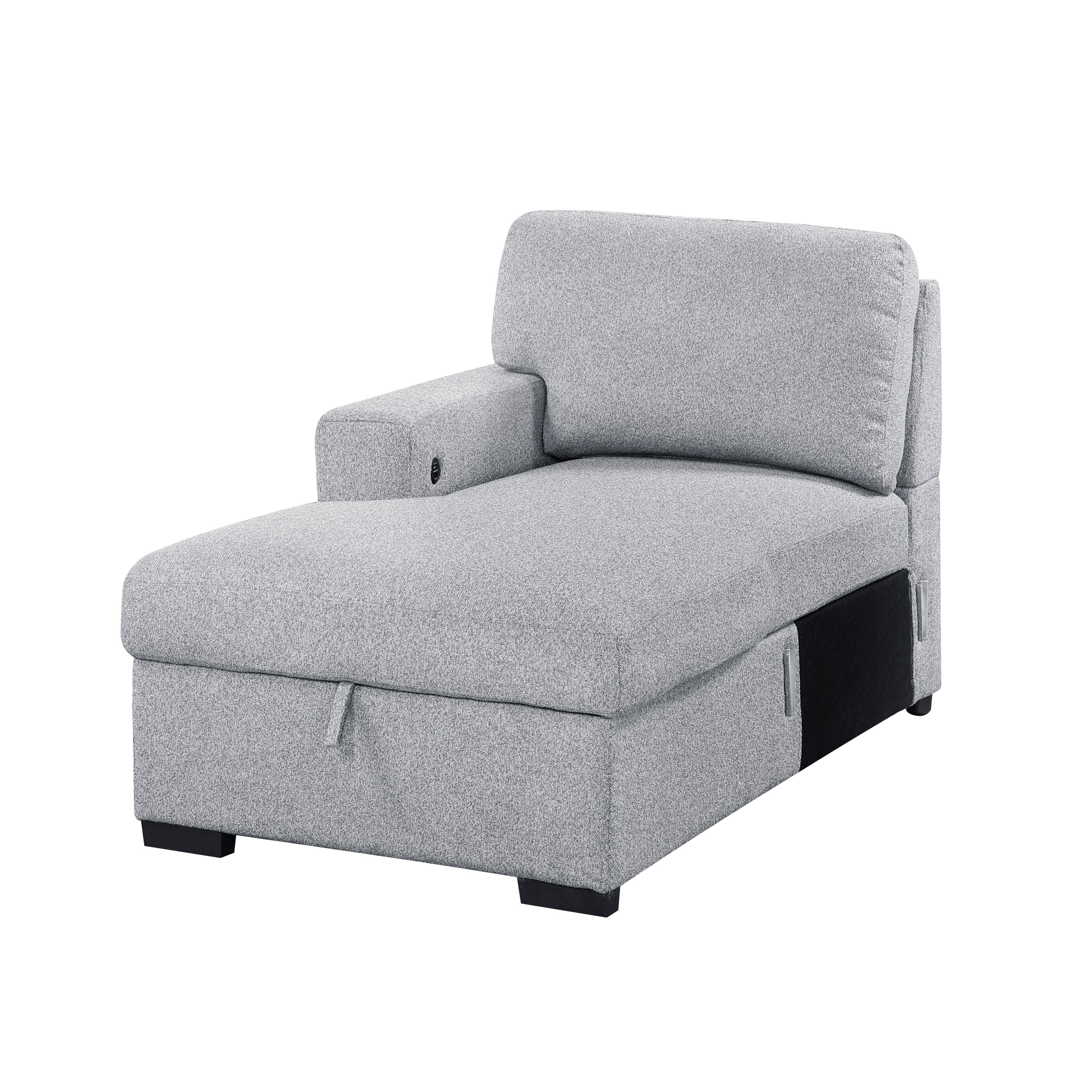 9630GY-LC Left Side Chaise with Hidden Storage, 2-Seater&