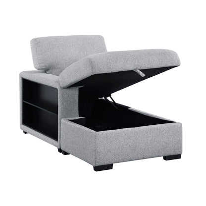 9630GY-LC Left Side Chaise with Hidden Storage, 2-Seater&