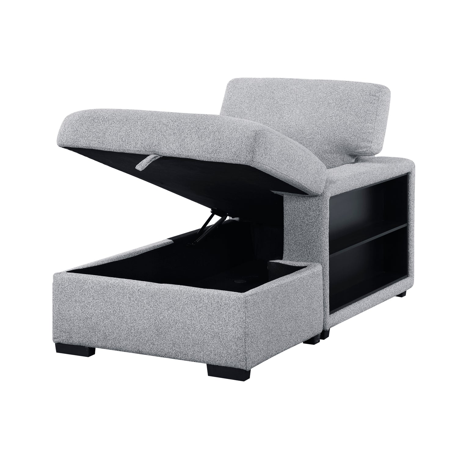 9630GY-RC Right Side Chaise with Hidden Storage, 2-Seater&