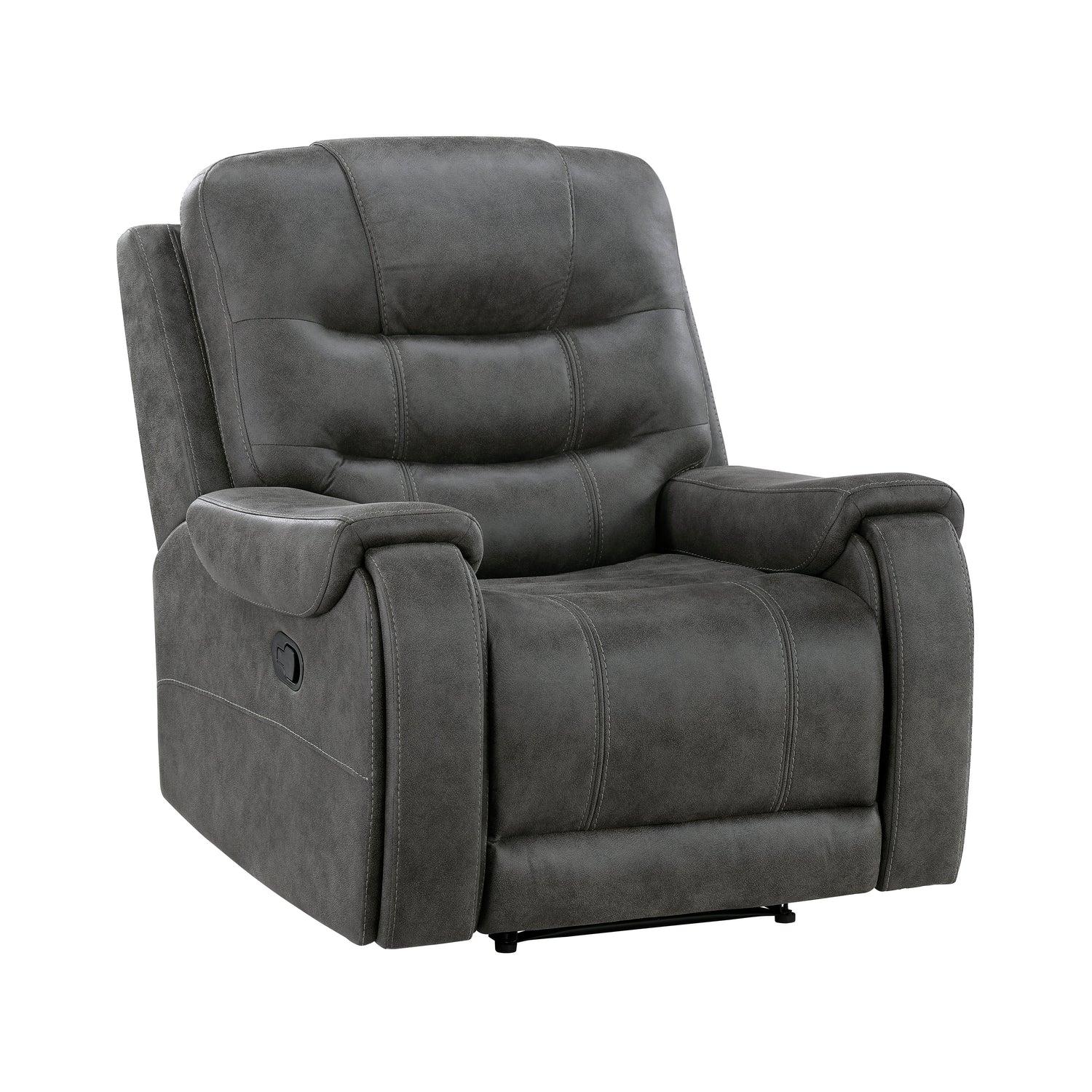 Oberon Dark Gray Double Reclining Living Room Set from Homelegance - Luna Furniture