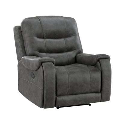 Oberon Dark Gray Double Reclining Living Room Set from Homelegance - Luna Furniture