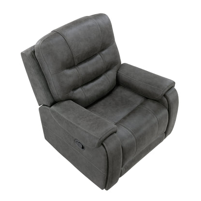 Oberon Dark Gray Double Reclining Living Room Set from Homelegance - Luna Furniture