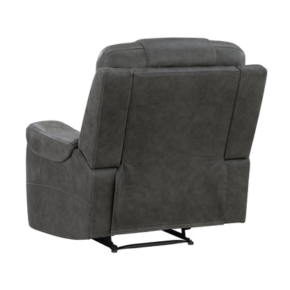 Oberon Dark Gray Double Reclining Living Room Set from Homelegance - Luna Furniture