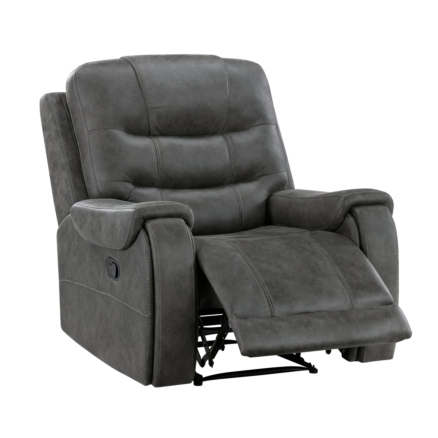 Oberon Dark Gray Double Reclining Living Room Set from Homelegance - Luna Furniture