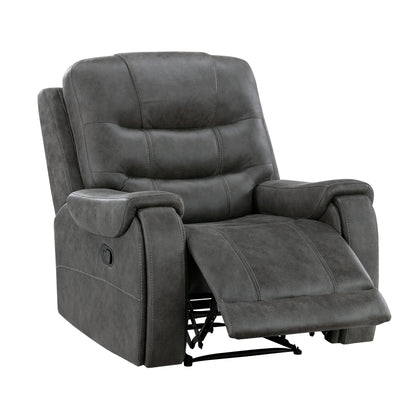 Oberon Dark Gray Double Reclining Living Room Set from Homelegance - Luna Furniture
