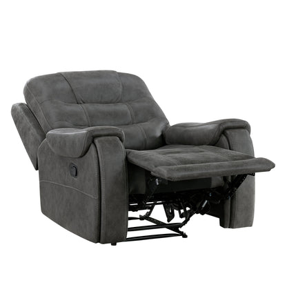 Oberon Dark Gray Double Reclining Living Room Set from Homelegance - Luna Furniture