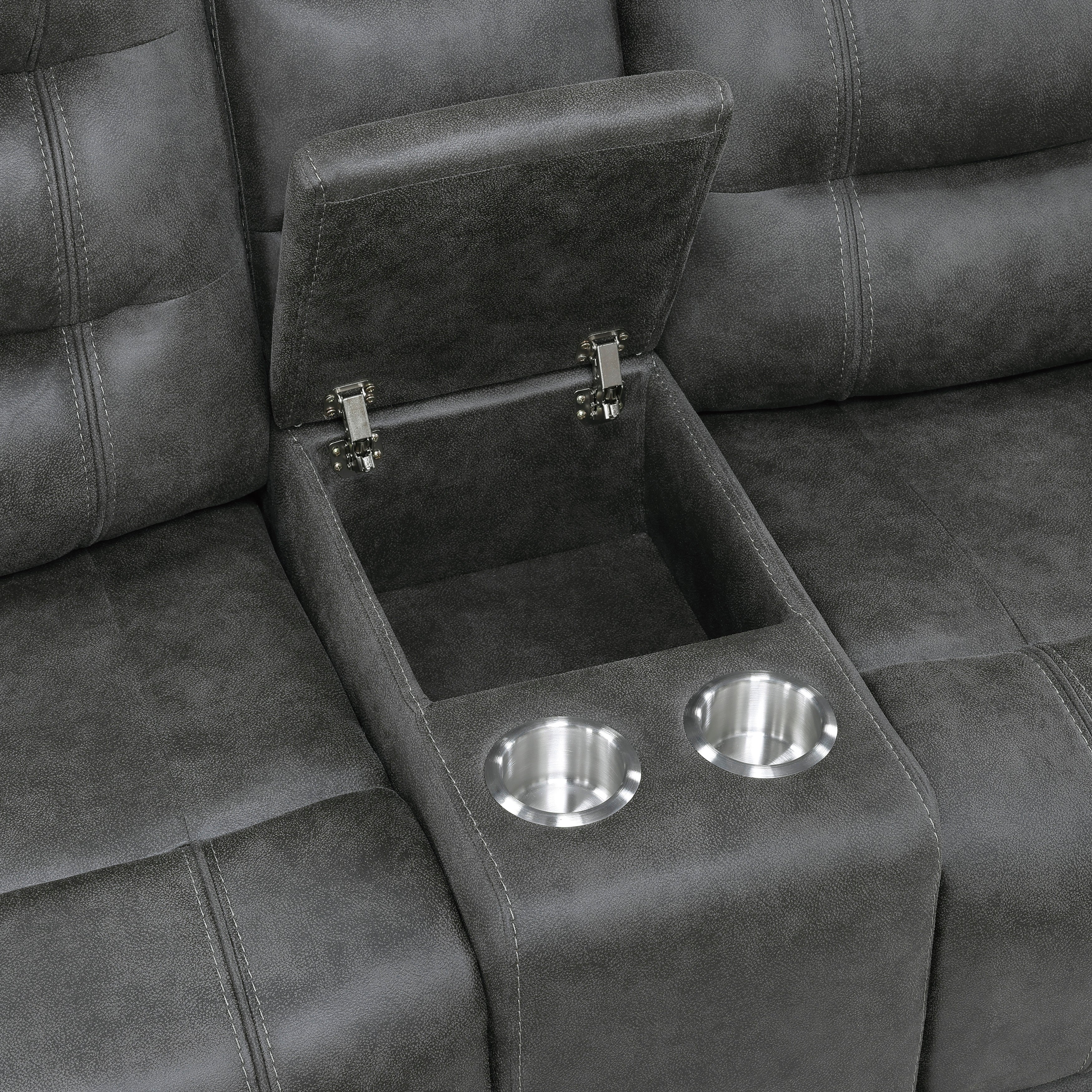 9634DGY*2 2pc Set: Sofa, Love - 9634DGY*2