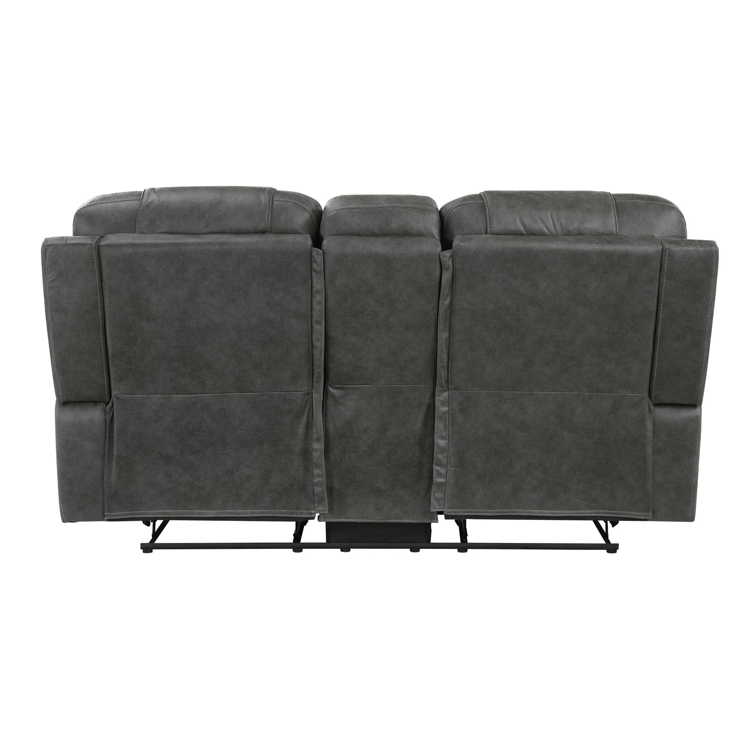 Oberon Dark Gray Double Reclining Living Room Set from Homelegance - Luna Furniture