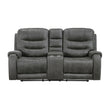 9634DGY-2 Double Reclining Love Seat with Center Console - 9634DGY-2