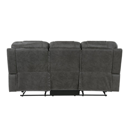 Oberon Dark Gray Double Reclining Living Room Set from Homelegance - Luna Furniture