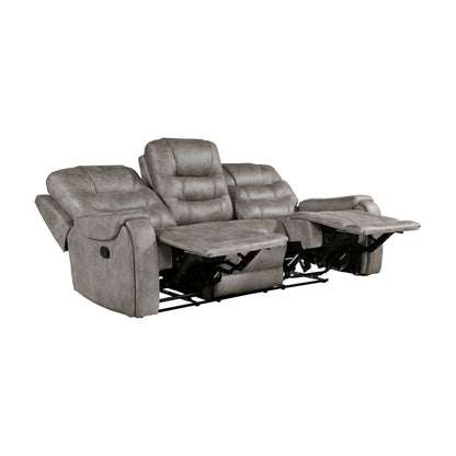Oberon Grayish Brown Double Reclining Living Room Set from Homelegance - Luna Furniture
