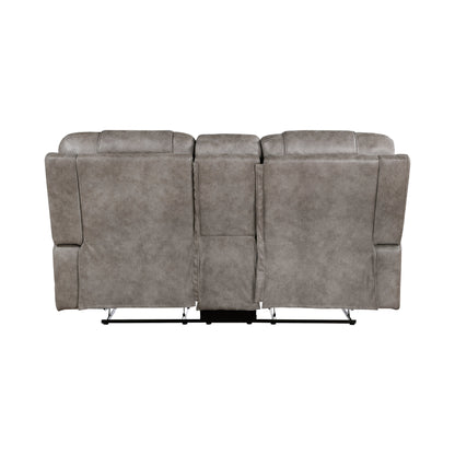 Oberon Grayish Brown Double Reclining Living Room Set from Homelegance - Luna Furniture