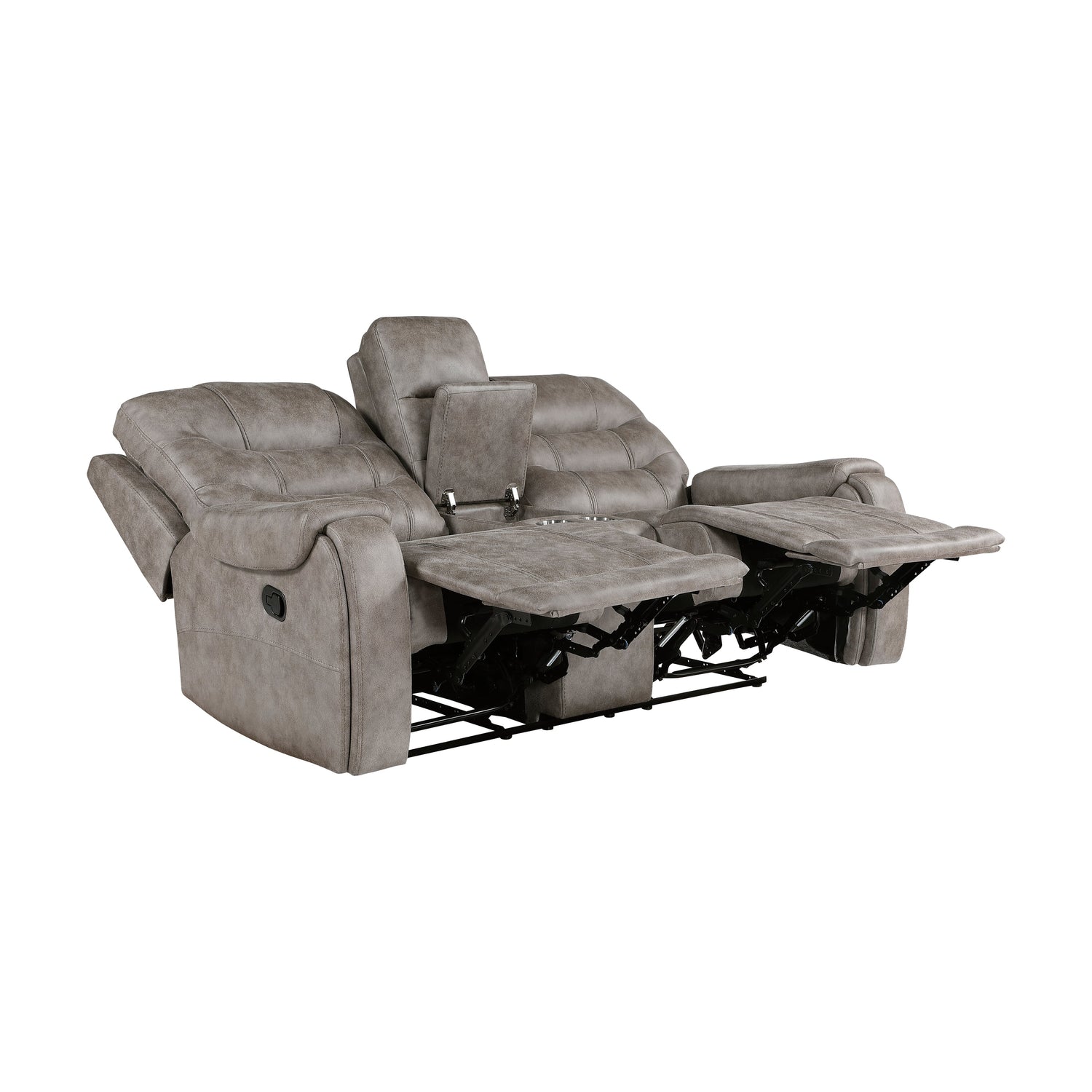 Oberon Grayish Brown Double Reclining Living Room Set from Homelegance - Luna Furniture