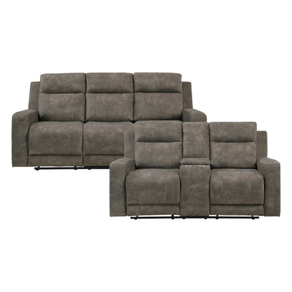 9635BR*2 2pc Set: Sofa, Love - 9635BR*2