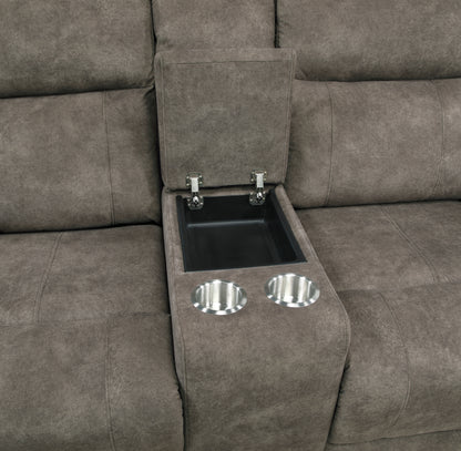 9635BR-2 Double Reclining Love Seat with Center Console - 9635BR-2