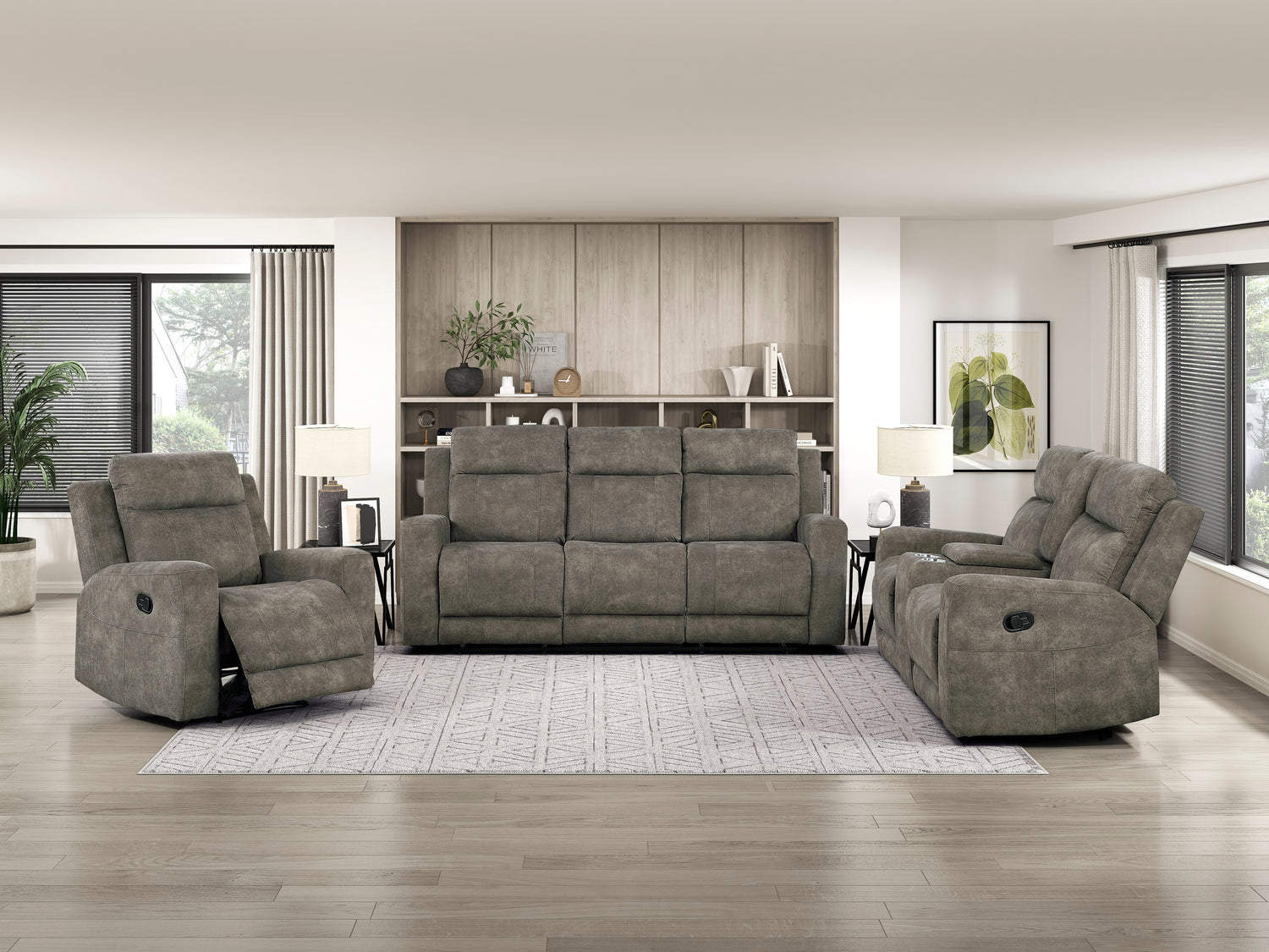 9635BR-2 Double Reclining Love Seat with Center Console - 9635BR-2